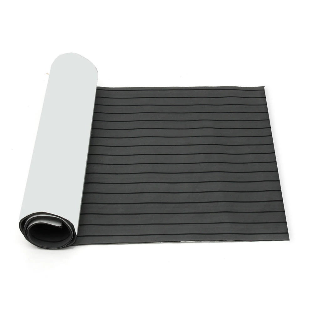 EVA Foam Faux Teak Decking - Dark Grey & Black - 900mm x 2400mm x 5.5mm Sheet - Image 2