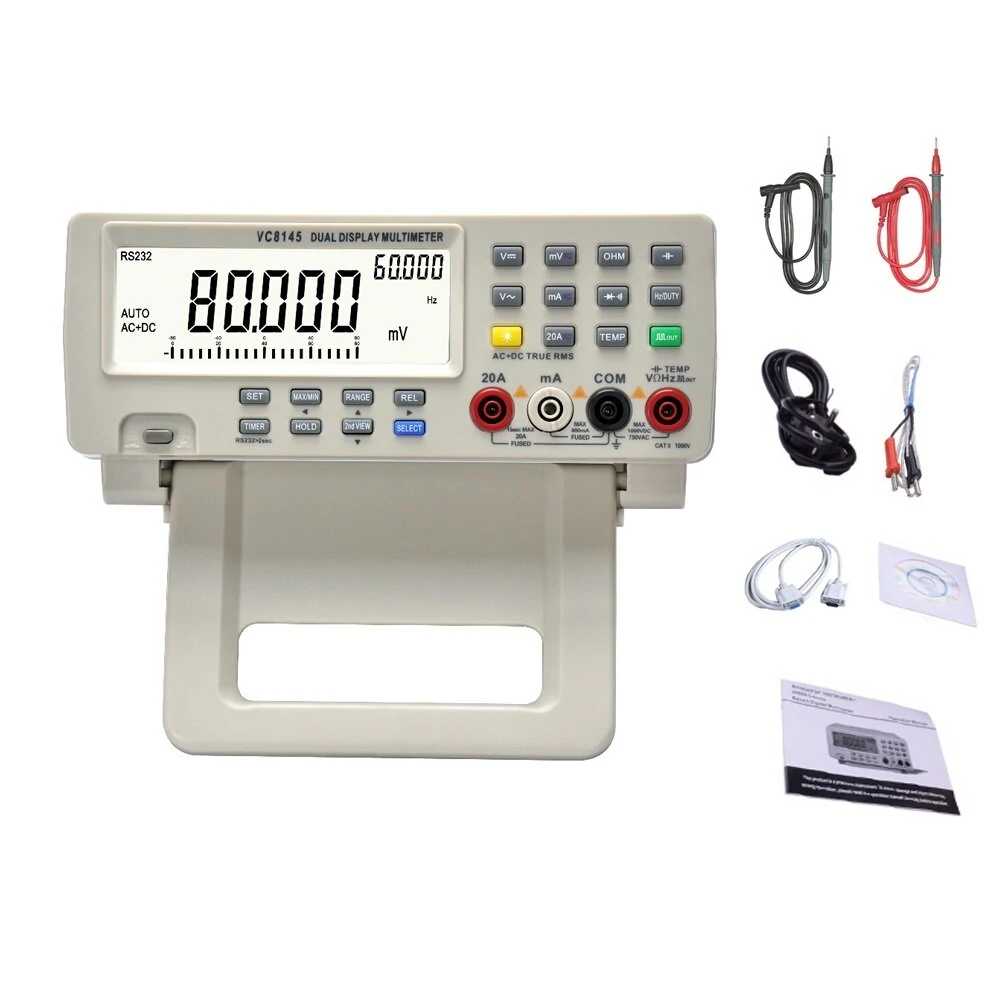 DM8145 Digital Multimeter - 4 7/8 Bench Top | 1000V 20A 80000 Counts Auto Range - Image 2