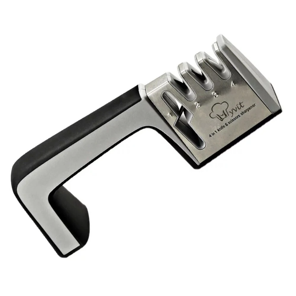MYVIT 4-in-1 Knife Sharpener - Diamond Coated & Fine Rod for Knives & Scissors - Image 5