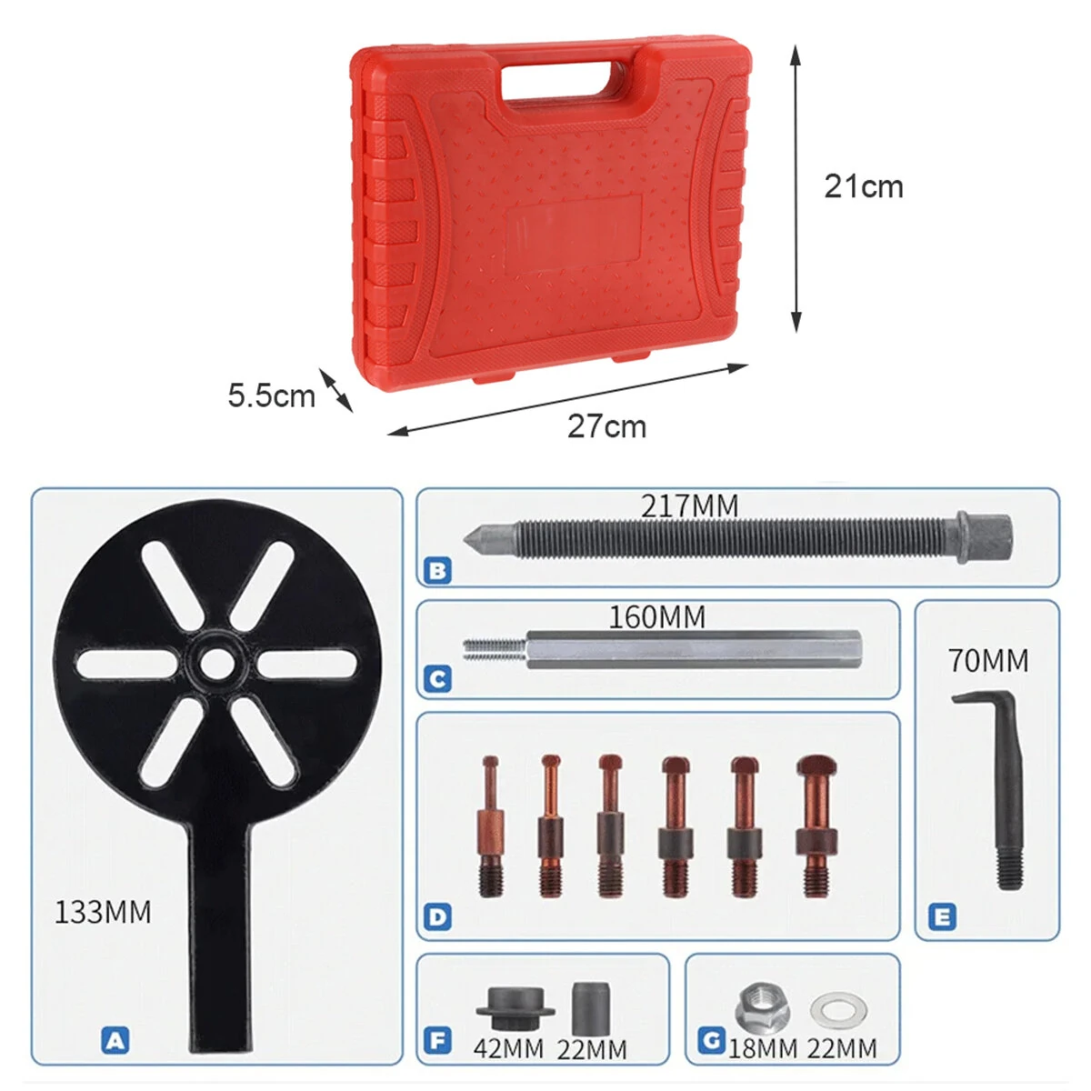 Three Jaw Bearing Puller Tool - Adjustable Auto Repair Extractor - Carbon Steel with Tan Coating - Image 2