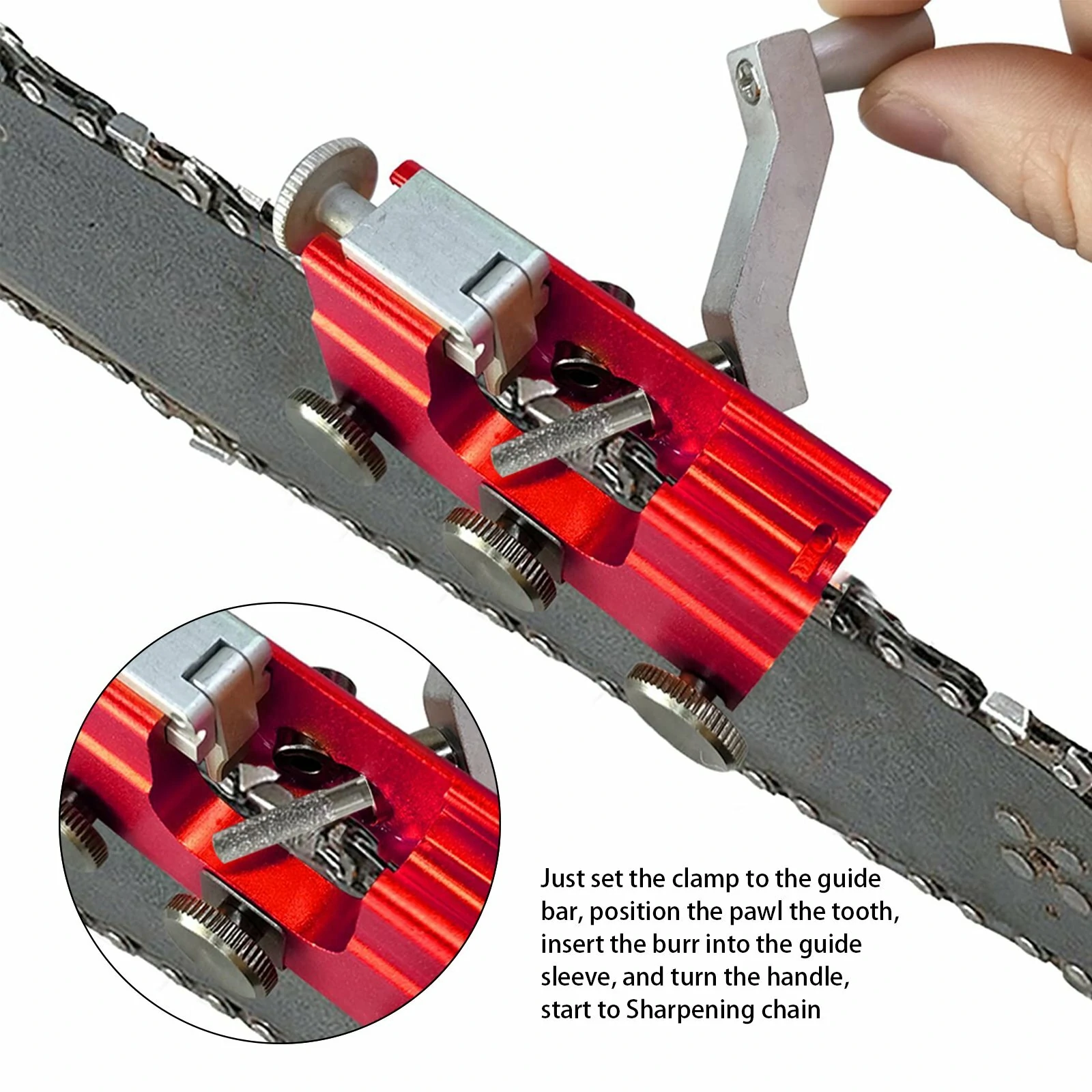 Aluminum Chainsaw Sharpener Portable - 2 Stone Grinders for Drill Sharpening - Image 4