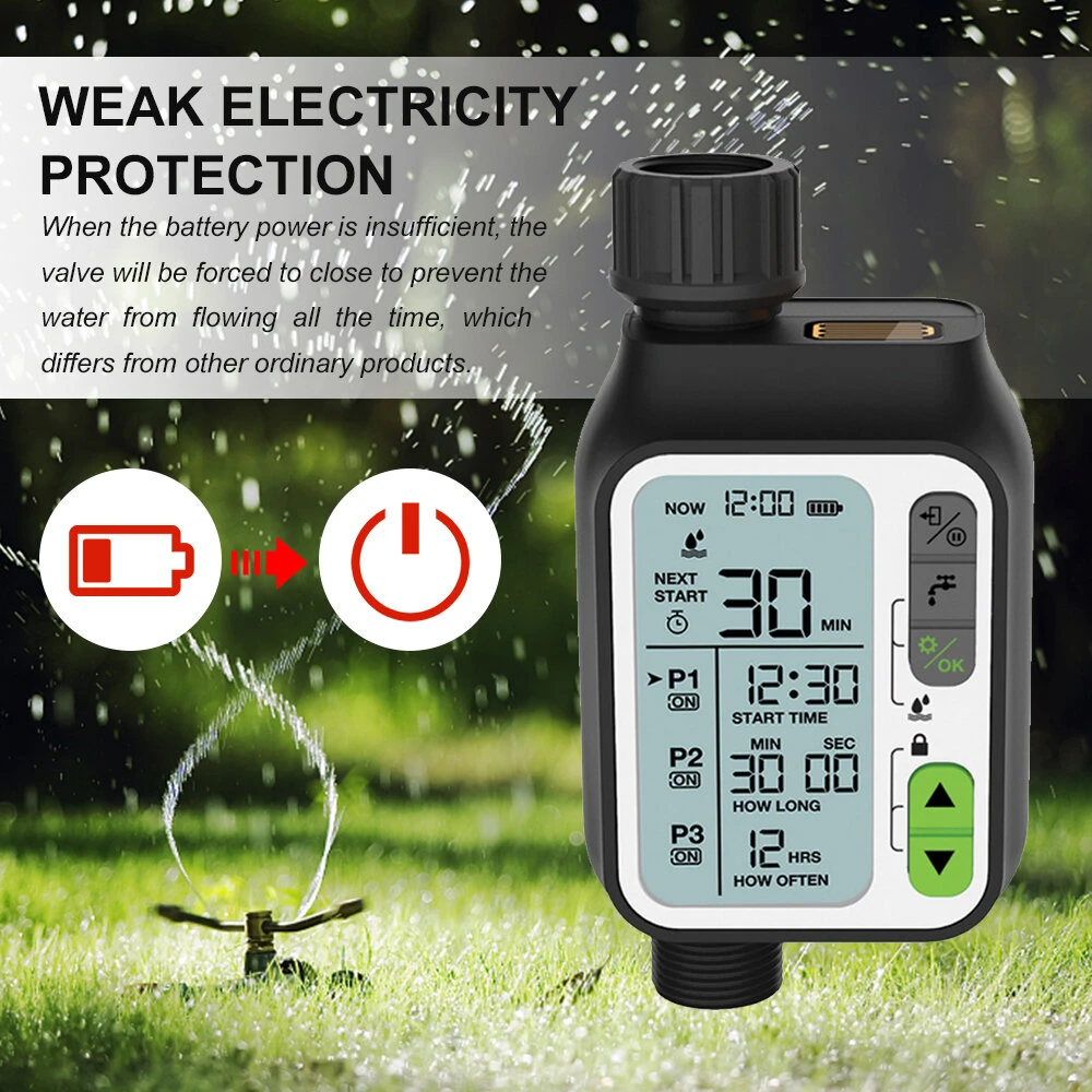 Automatic Irrigation Timer - 3 Separate Timing Programs - Electronic Outdoor Garden Regulator - Image 5
