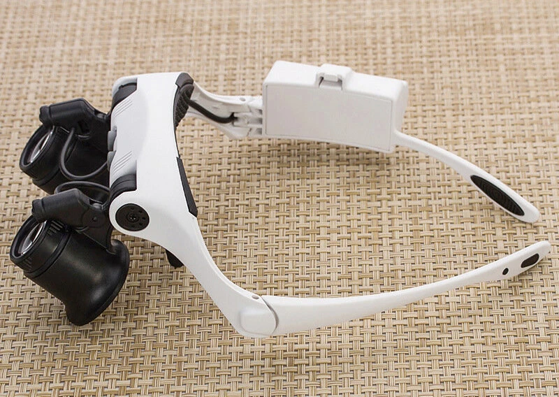 10X-25X LED Magnifier Glasses | 8 Lens Jeweler Loupe with Light for Watch Repair - Image 4