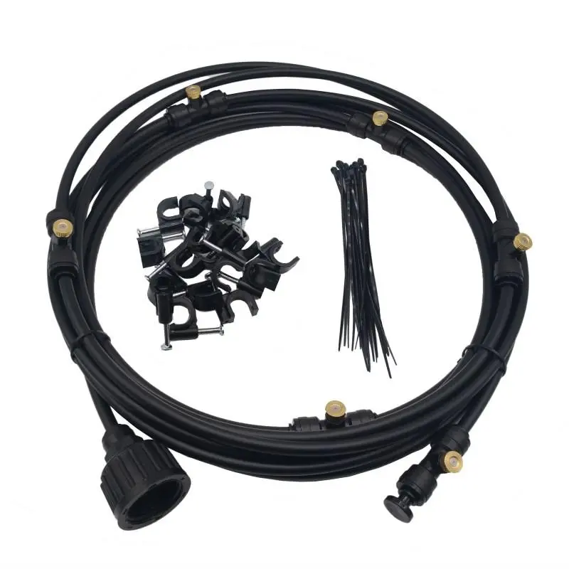 Black Outdoor Misting Cooling Kit | 6-18M System for Greenhouse Garden Patio - Image 2