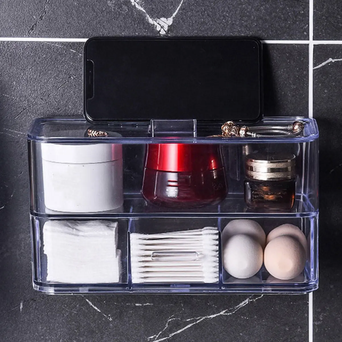 Clear Makeup Drawer Organizer & Jewelry Storage Case | Cosmetic Holder Box - Image 3