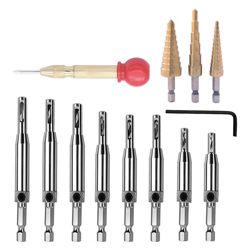 Drillpro 13Pcs High Speed Steel Hole Drill Bit Set | Imperial Pagoda & Hinge Head - Image 2