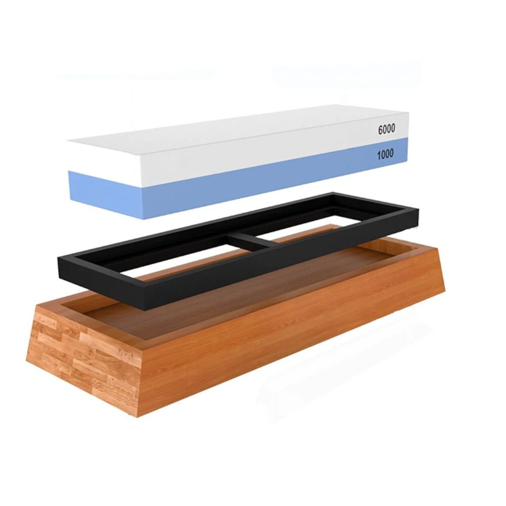 Sharpal 1000/6000 Grit Whetstone - Dual Sided Sharpening Stone with Angle Guide | Water Stone Honing Tool - Image 4