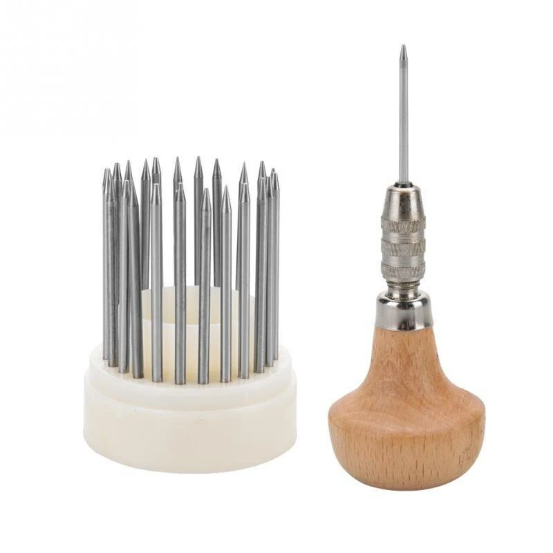 Diamond Bead Tool Set - 23-Piece Stone Inlay Kit With Wooden Handle | Jewelry Making - Image 3