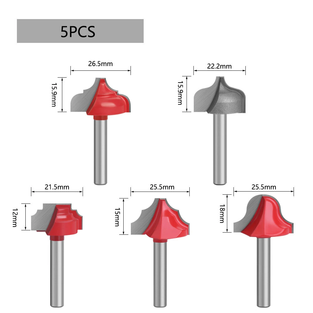 5PCS 6mm Shank Router Bits - Tungsten Carbide Cutter with Rust Resistant Coating - Image 5