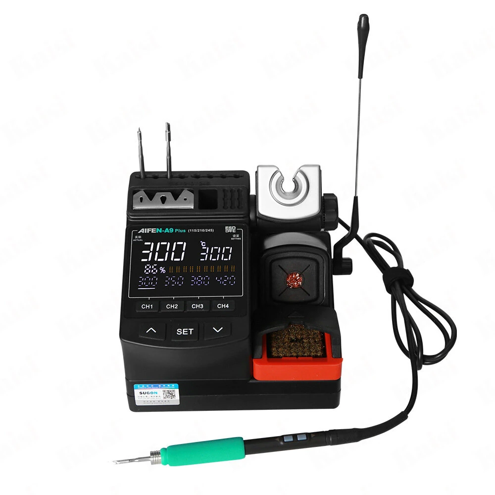 AIFEN A9 Plus Soldering Station 120W | 100-450°C Temp Control | 4 Segments & 245 Tips - Image 2