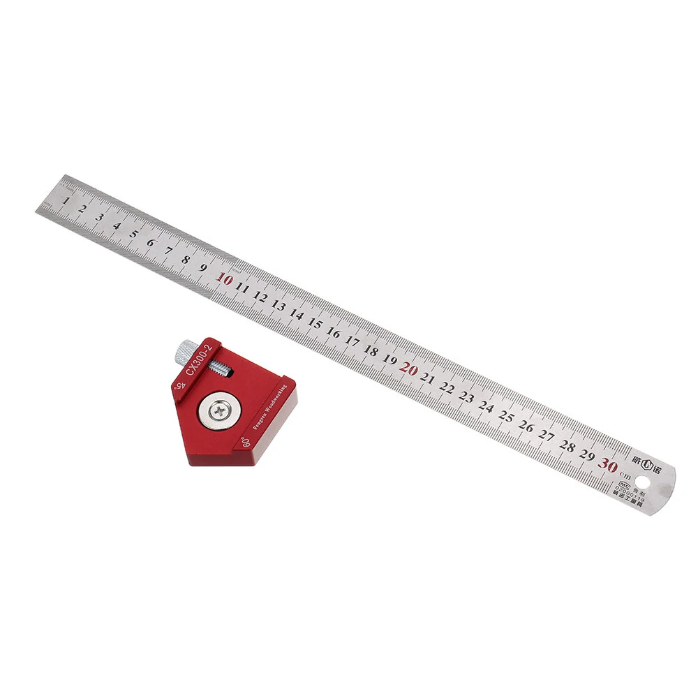 Drillpro CX300-2 300mm Marking Ruler | 45/90 Degree Adjustable Metric & Inch Scribe - Image 3