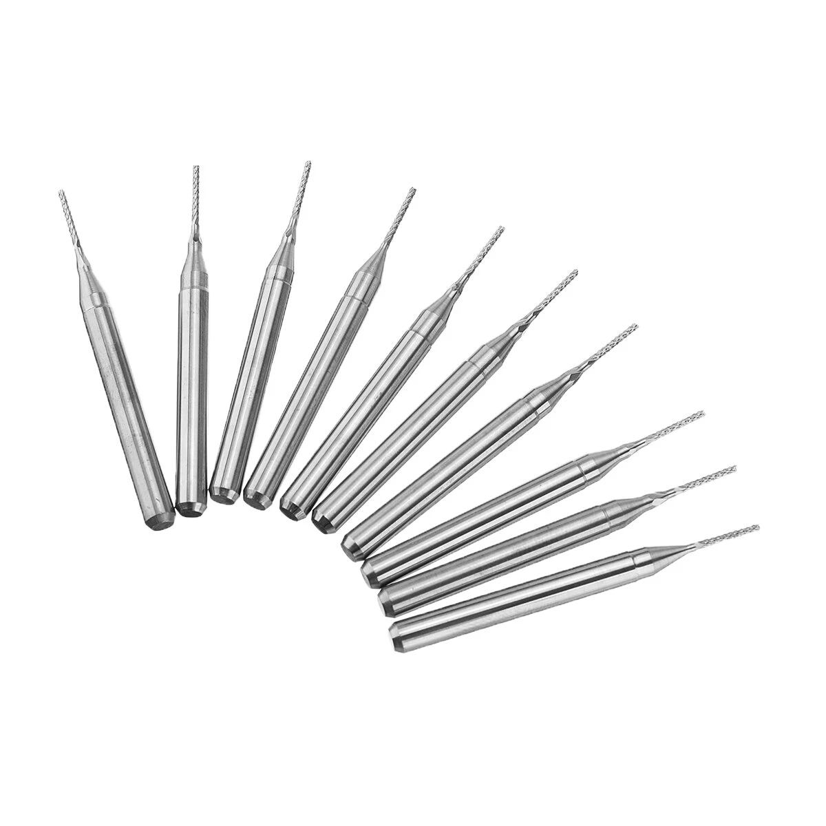 Drillpro DB-M4 10pc 0.8mm Tungsten Steel Milling Cutters 3.175mm Shank End Mill Bits - Image 3