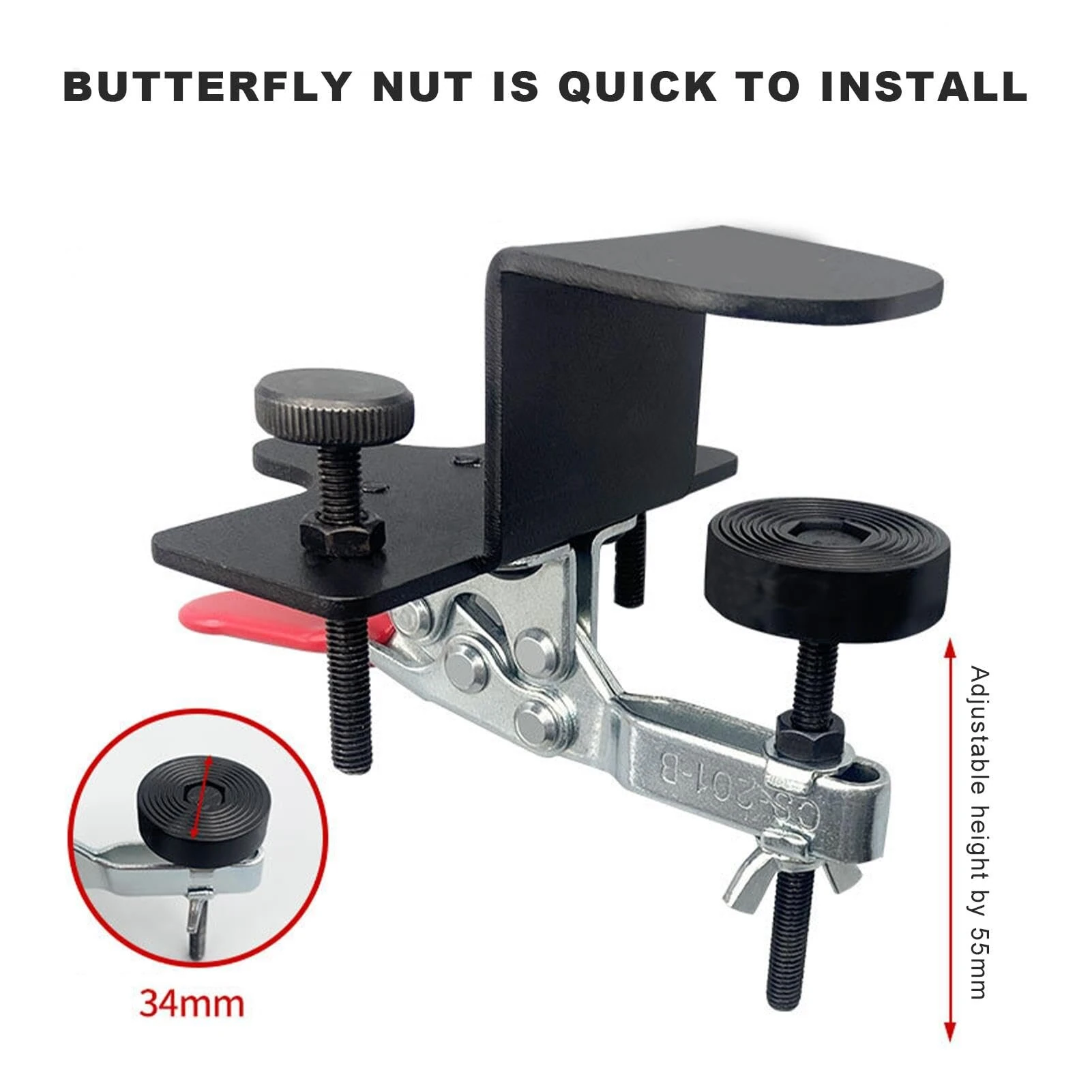 WO YI TOOLS Adjustable Cabinet Door Jig - Carbon Steel Mounting Clamp & Positioner - Image 4