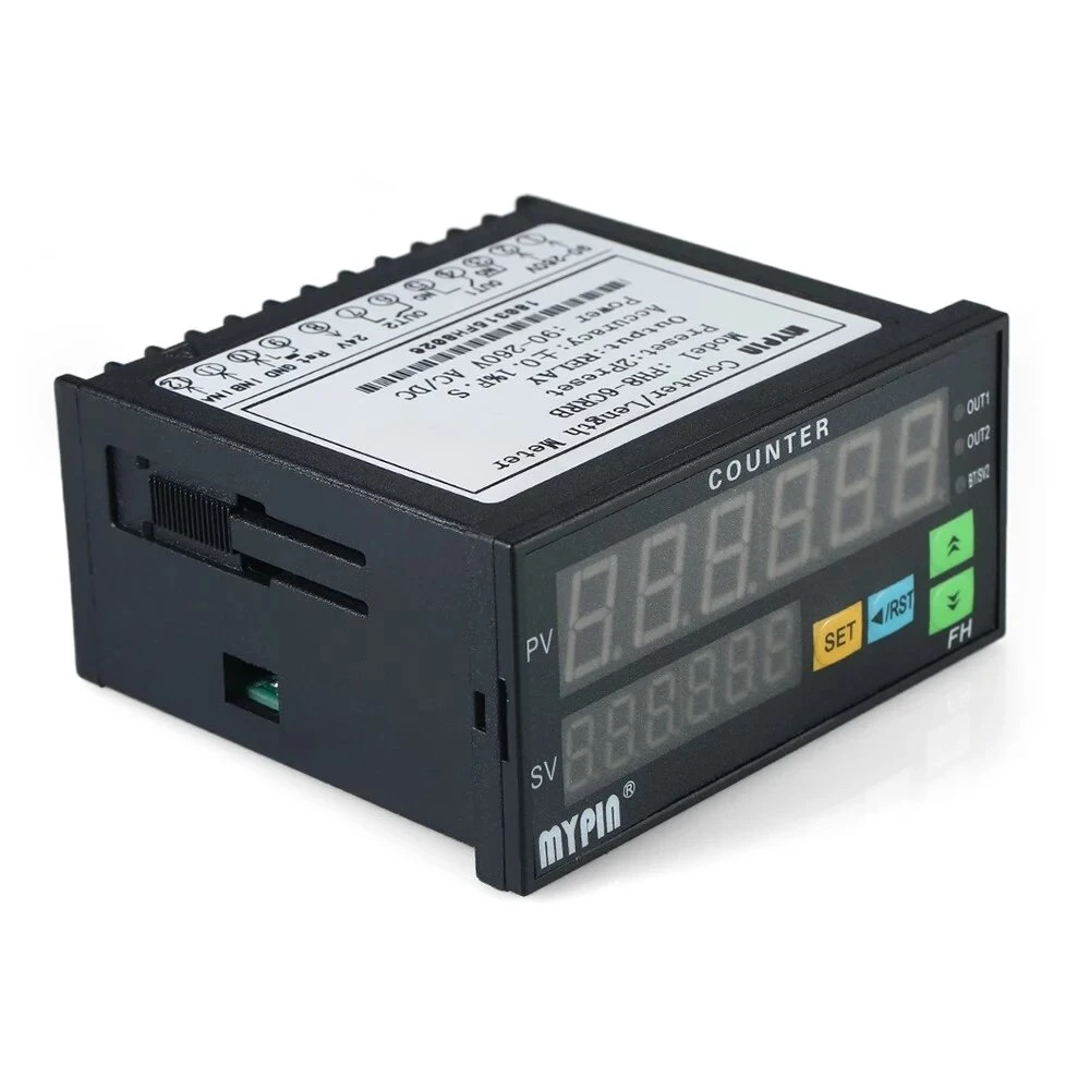 Multi-functional Dual LED Display Digital Counter - 90~265V AC/DC Length Meter with 2 Relay Output - Image 3