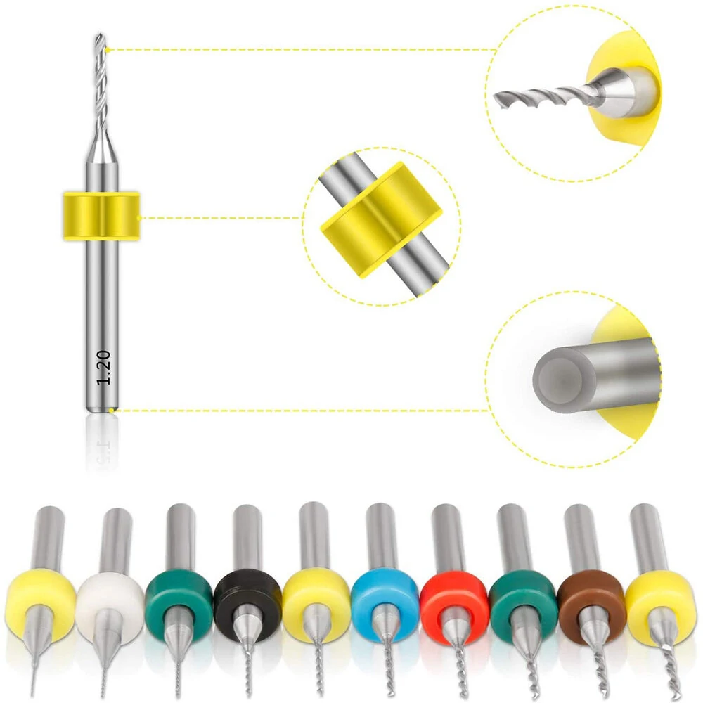 Drillpro 50pcs PCB Drill Bits Set 0.3-1.2mm | Carbide for CNC Engraving & Jewelry - Image 3