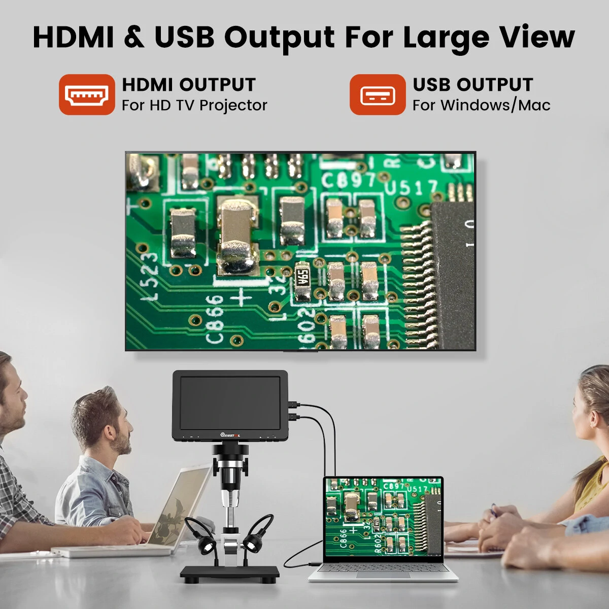 MUSTOOL DM9 Pro Digital Microscope - 7 IPS Screen 1200X 16MP | HDMI-Compatible - Image 2