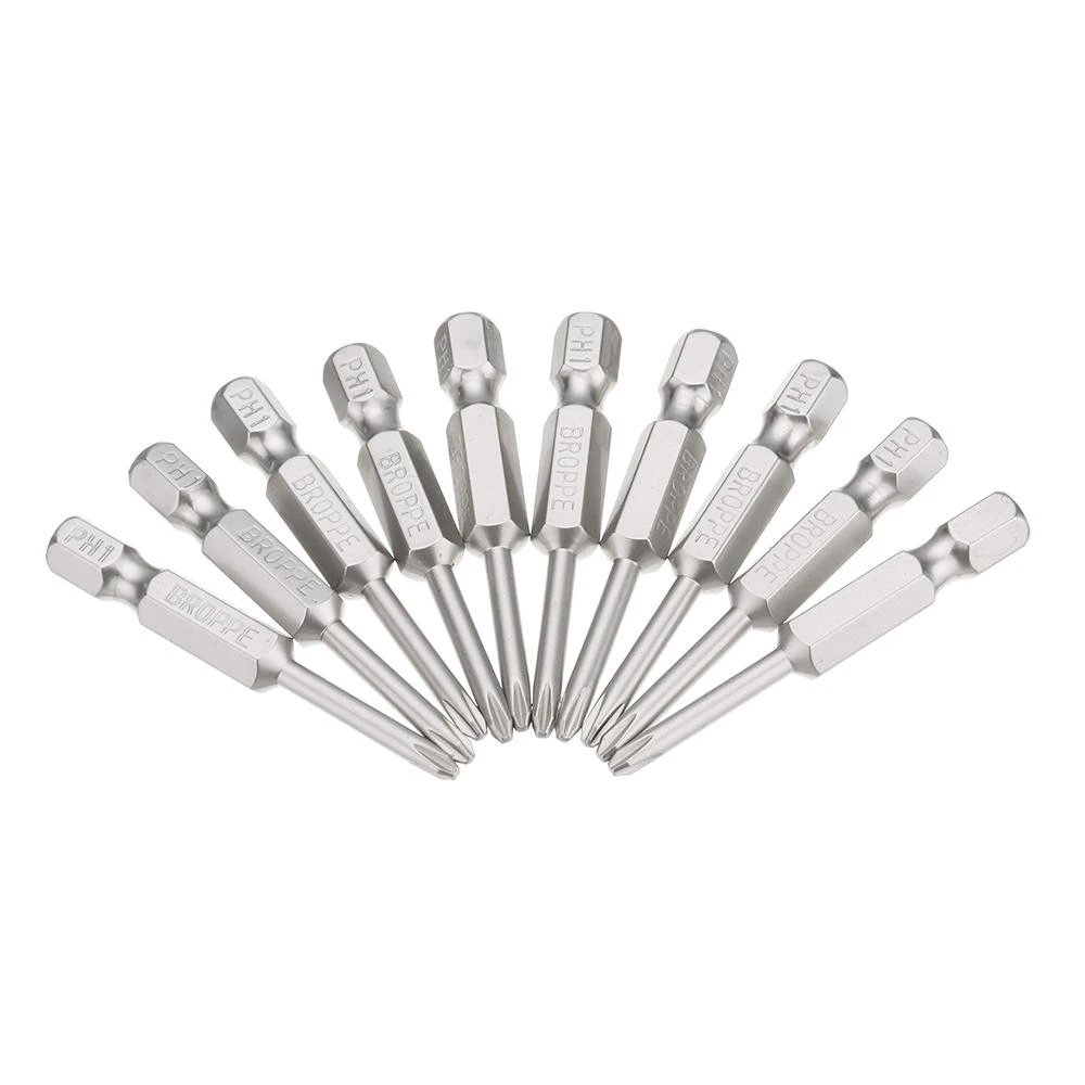 BROPPE 10pcs PH1 Screwdriver Bits - 1/4 Inch Hex Shank 50mm Magnetic Set - Image 4