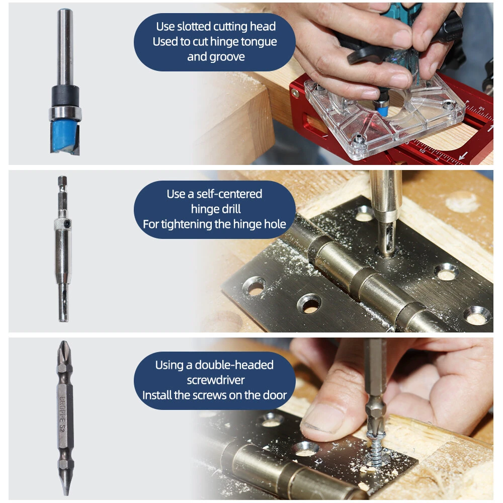 ENJOYWOOD Door Hinge Jig Template Kit - Adjustable Mortise Jig for Router - Image 5