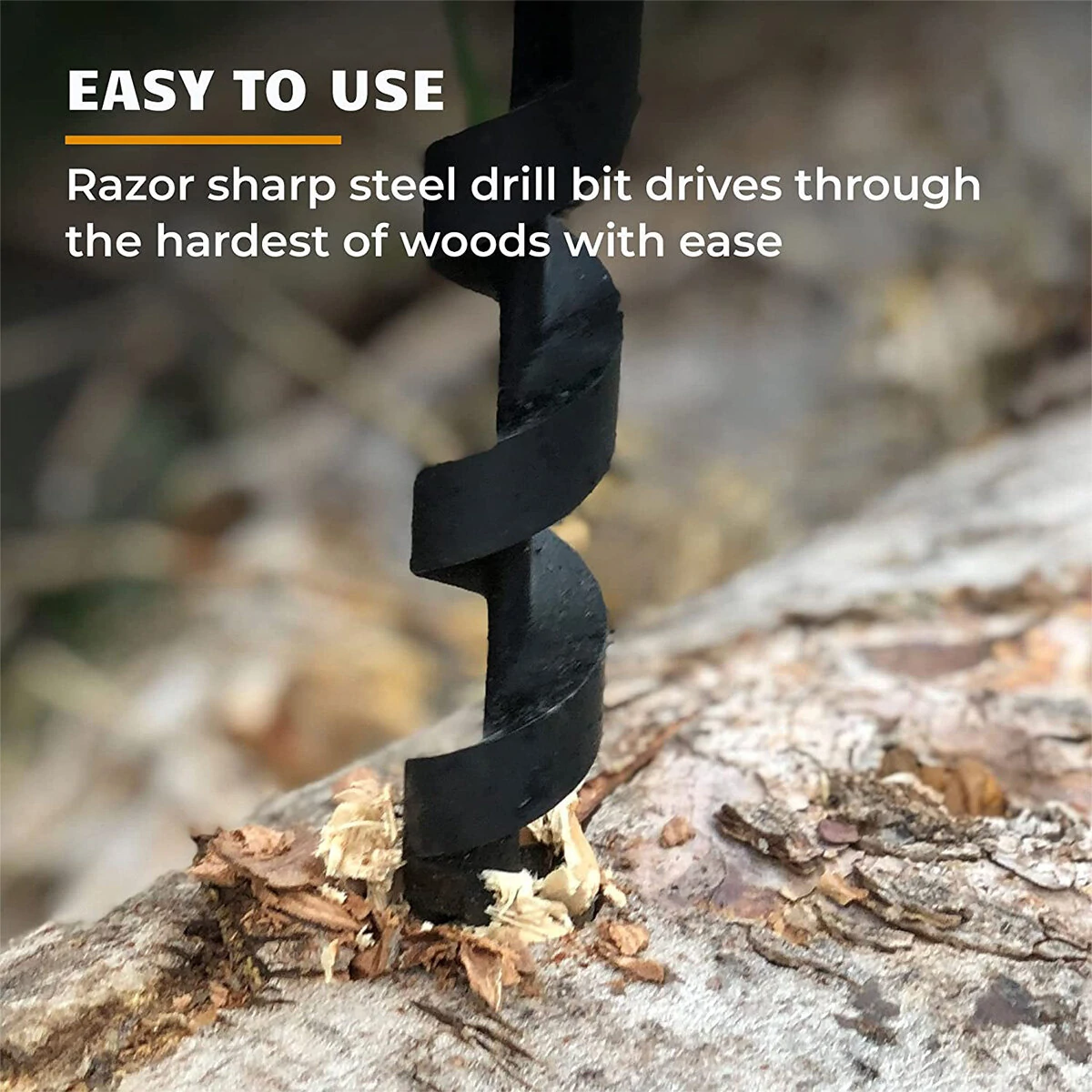 Carbon Steel Manual Auger Drill - Portable Hand Drill with 4 Size Bits | Survival Tool - Image 5