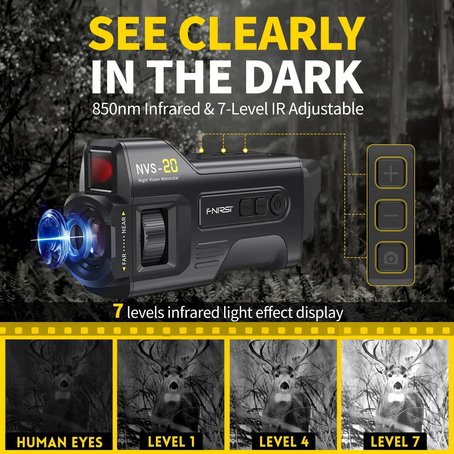 FNIRSI NVS-20 4K Night Vision Monocular | 6x Zoom 300m Range | Day & Night Dual Use - Image 4