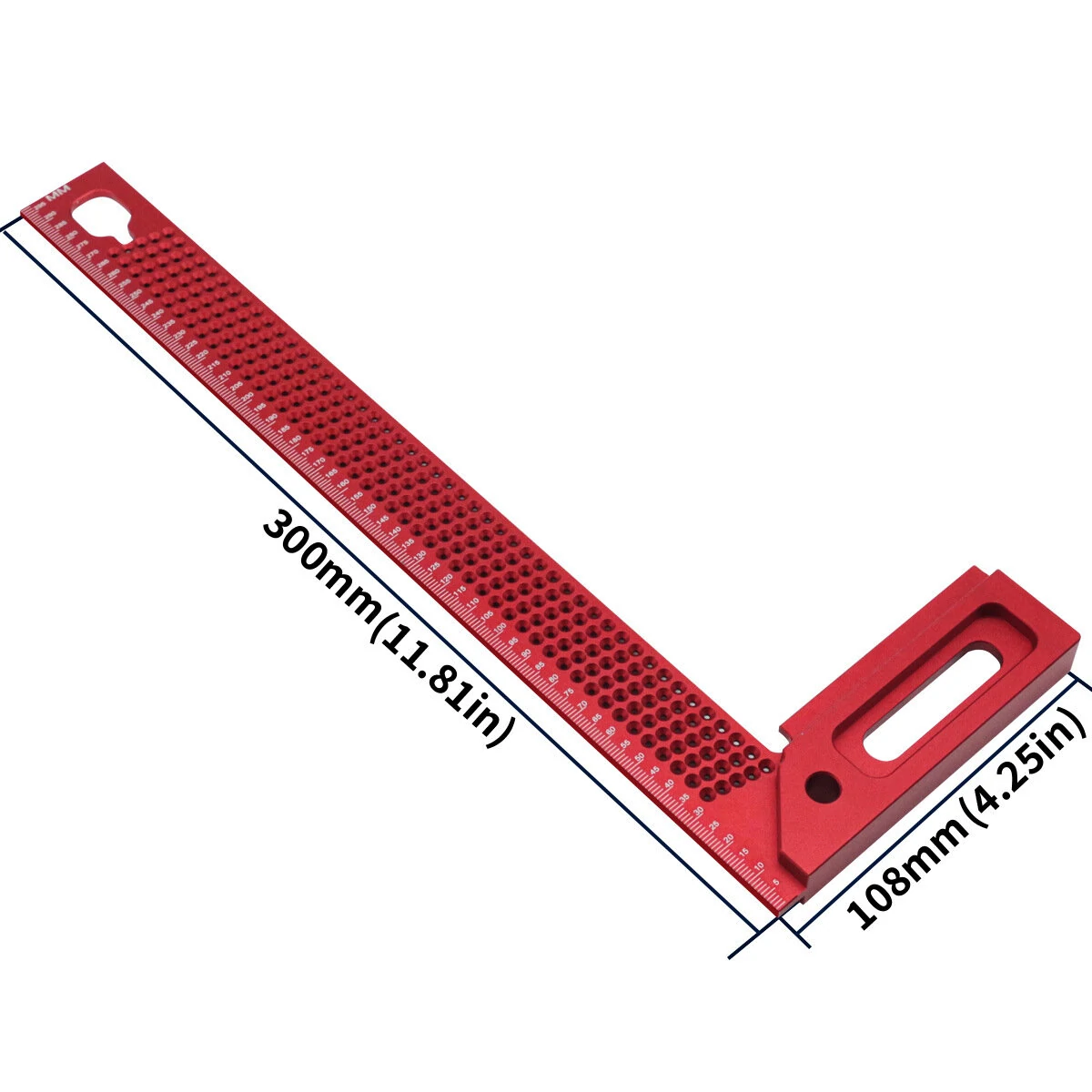 FNICEL 300mm Aluminum Woodworking Square - L-Type Scriber & Marking Ruler for Framing - Image 3