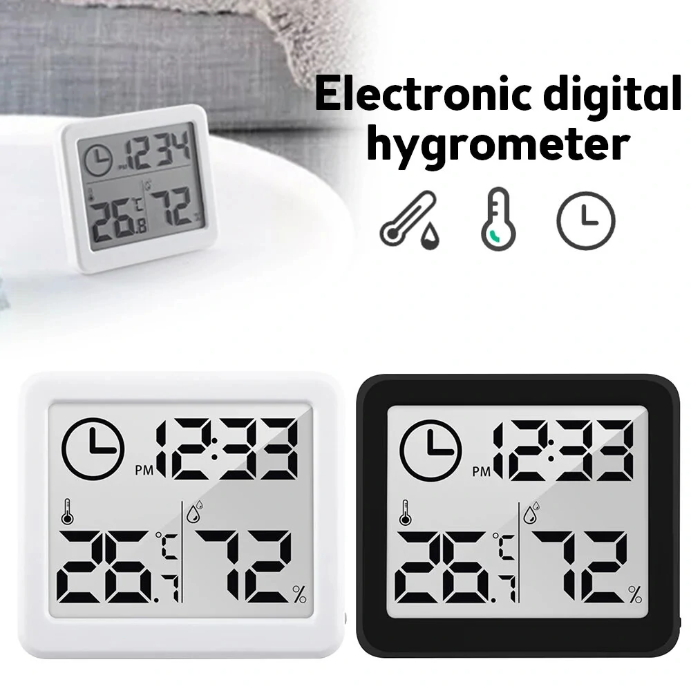 Smart Digital Thermometer Hygrometer - 3.2 Inch LCD Display - Automatic Temperature Humidity Monitor - Image 4