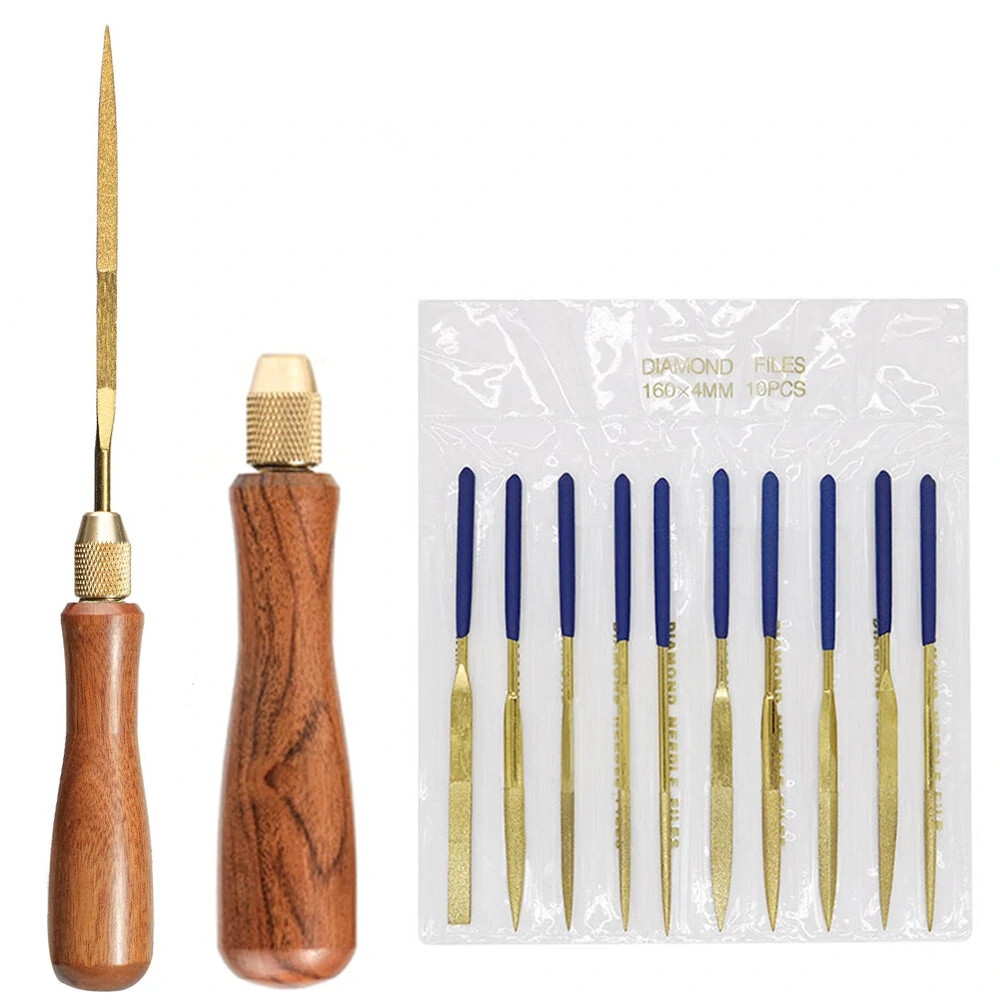 Heavy-Duty Gold-Plated Diamond File - Solid Wood Handle - Lightweight Compact Design - Image 4