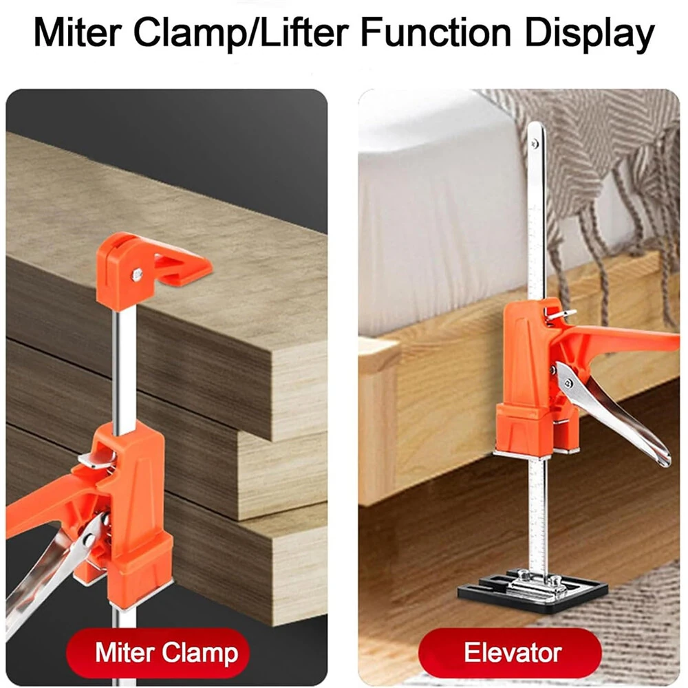 2PCS Labor Saving Woodworking Clamp - 400KG Lift Capacity | Height Adjustment Handle for Door & Cabinet Panels - Image 5