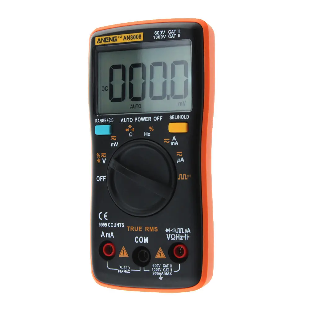 ANENG AN8008 True RMS Digital Multimeter | 9999 Counts, AC/DC Voltage, Backlight - Image 3