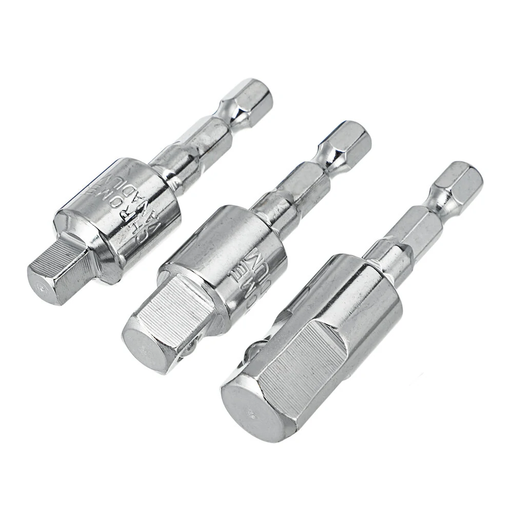 3Pcs Universal Square Head Adapter - 1/4 3/8 1/2 Inch 360 Rotating Sleeve Rod - Image 5