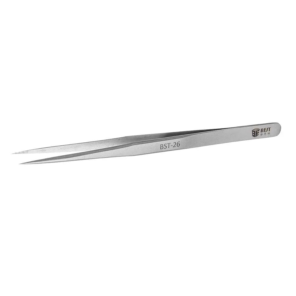 BEST BST-26 Precision Tweezers - Anti-Skid Hardened Steel - Straight High-Toughness - Image 3
