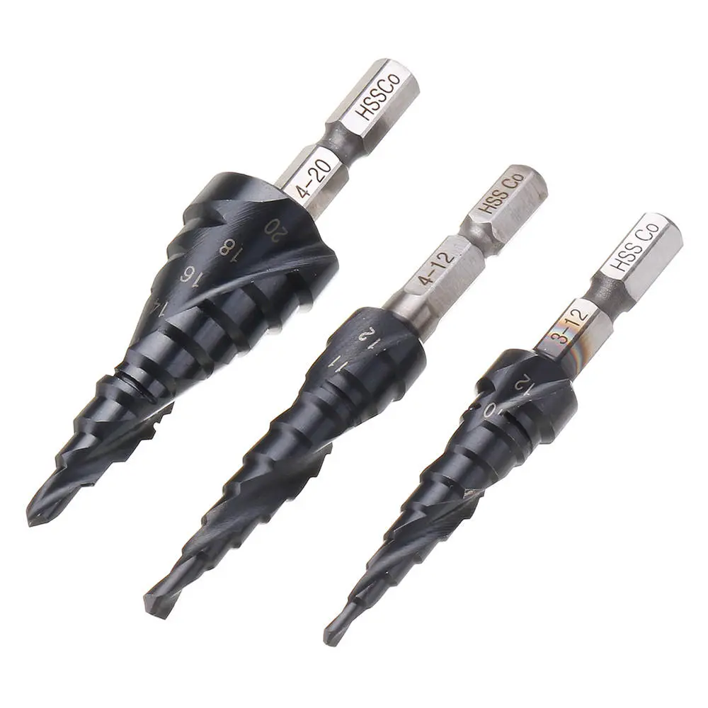 Drillpro M35 Cobalt Step Drill Bit 3-20mm | TiAlN Coated | 1/4 Inch Hex Shank - Image 2