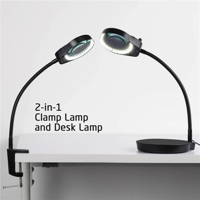 PD-4S USB Magnifier Lamp - 8x Magnifying Glass with 38 LED Lights for PCB Inspection & Reading - Image 2
