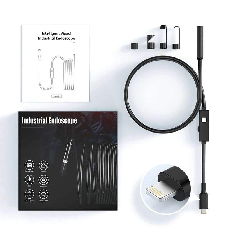 Endoscope Camera with Light - 1920P HD Borescope | 8 LED Lights, 16.4ft Cable, IP67 Waterproof for iPhone - Image 4