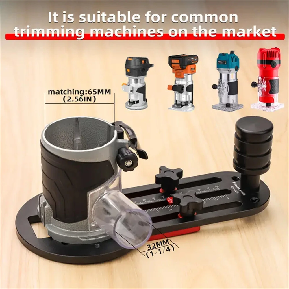 FONSON TOOLS 2-in-1 Slotting Bracket for 65mm Trimming Machine | Aluminum with Scale - Image 4