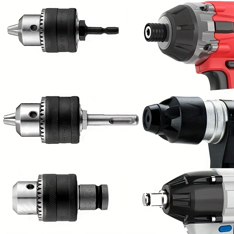 Multi Function Drill Chuck Adapter Set 7pcs | 1/16 to 1/2 Inch SDS Plus Hex Shank - Image 2
