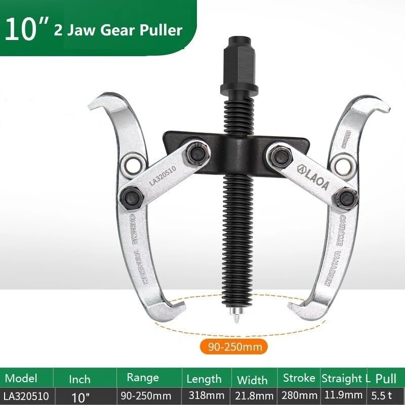 LAOA 2 Jaw Gear Puller - 4 to 12 Inch Reversible Tool for Pulleys & Bearings - Image 5