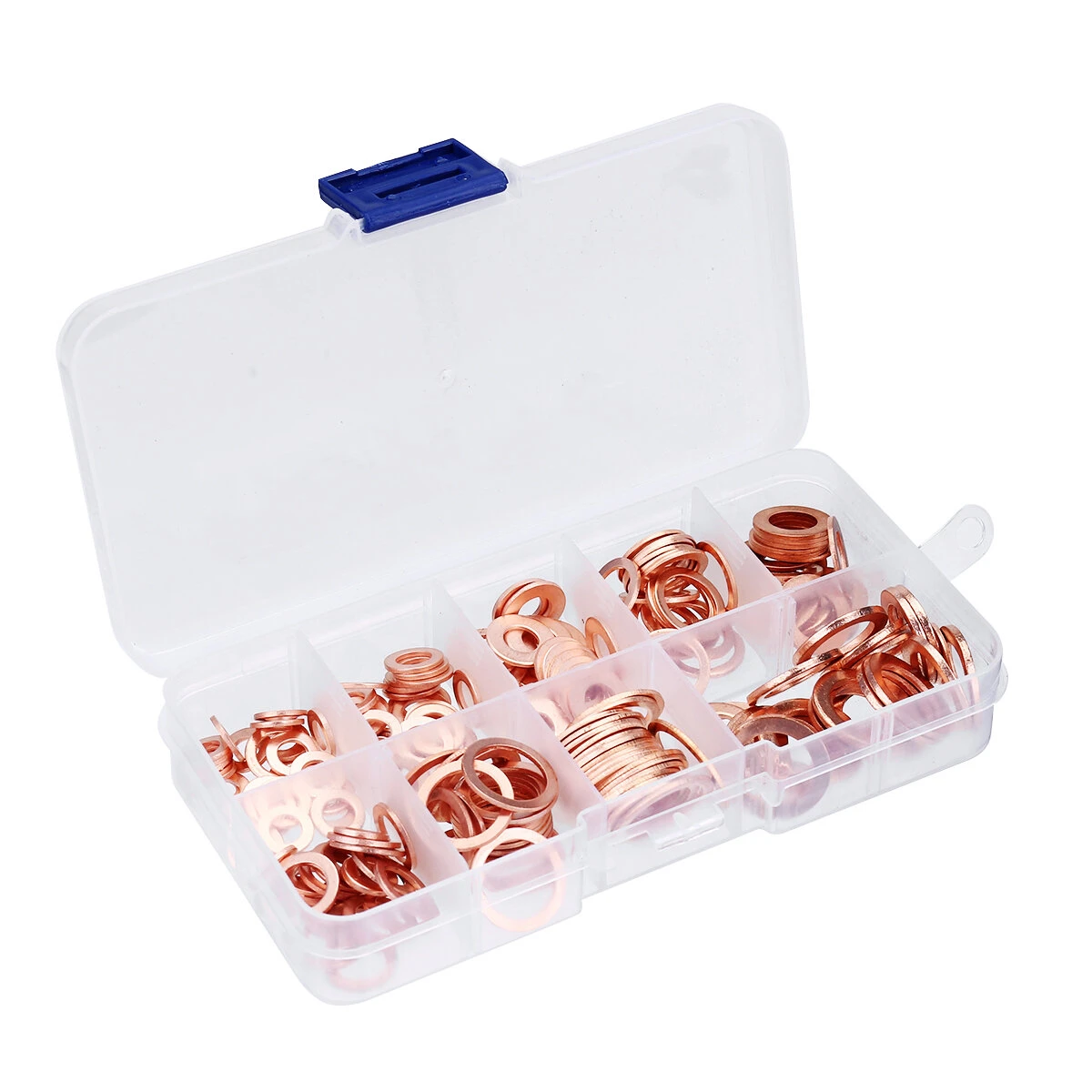 Copper Washer Gasket Set - 200Pcs Assorted Flat Ring Seal Hardware Kit - Image 3