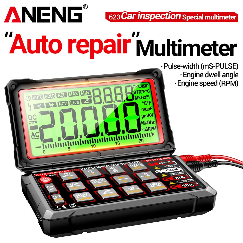 ANENG 623Pro Multimeter - 20000 Counts True RMS | NCV, Temp, Backlit LCD - Image 2