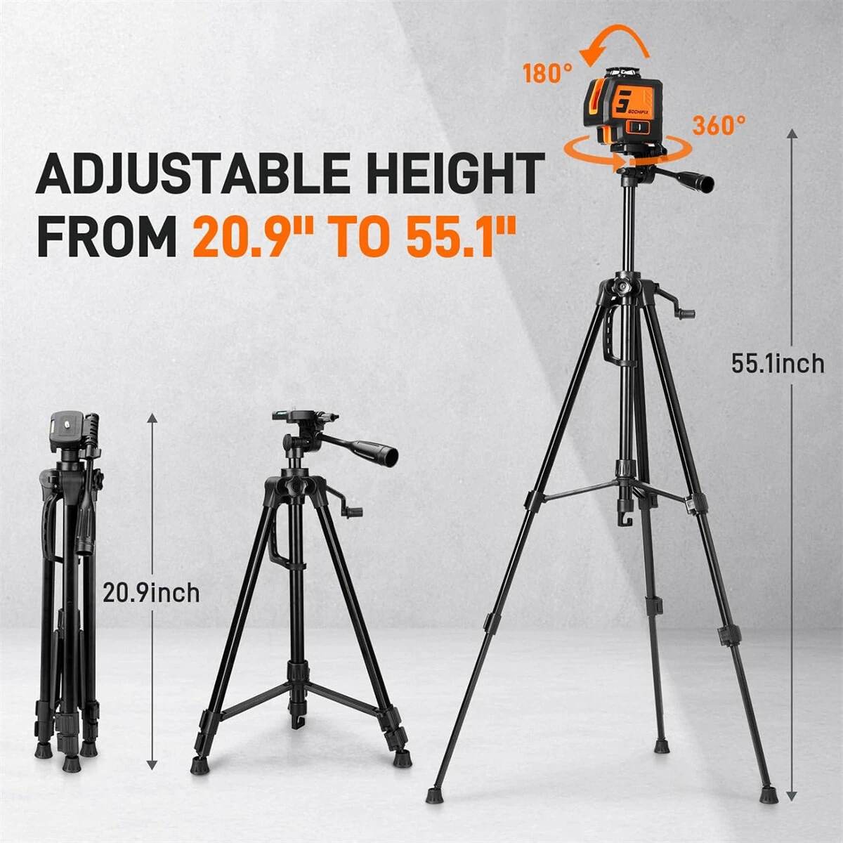 GOCHIFIX 5-Line Green Laser Level with Tripod | Self-Leveling | Floor Tile Kit - Image 5
