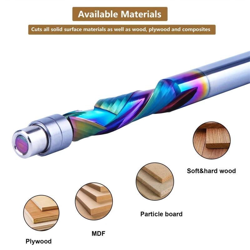 DLC Coating Milling Blade | Solid Carbide Bearing Guided Trim Bit 2 Flutes - Image 3