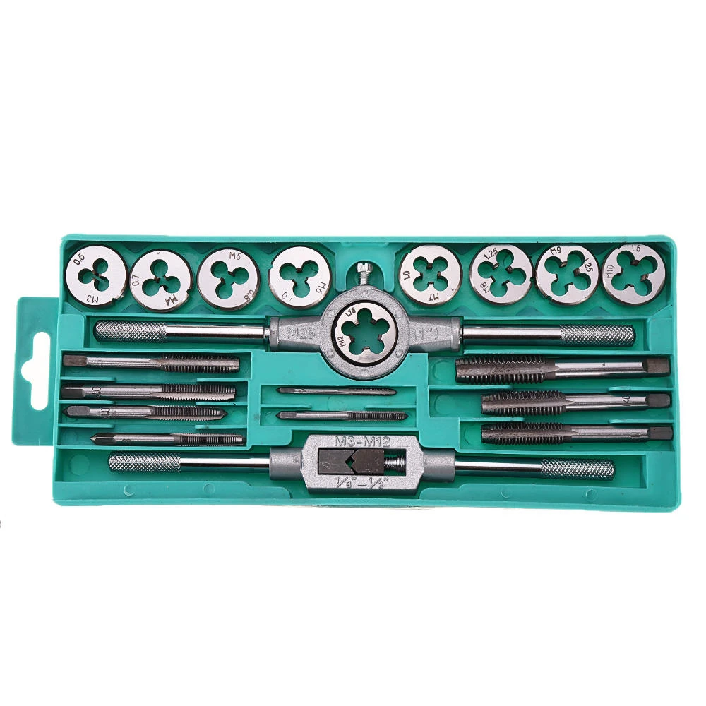 Drillpro 20pcs Alloy Steel Tap and Die Set | M3-M12 Metric Thread Repair Kit - Image 5