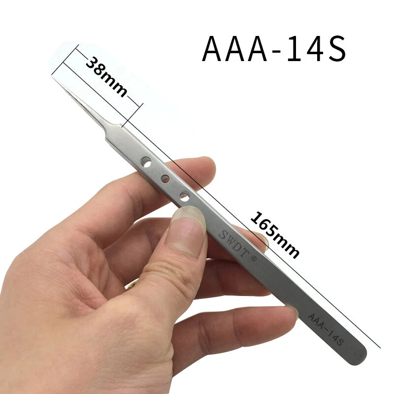 PrecisIion Pointed Tweezers - Stainless Steel Anti-Static Tool | AAA-12S/14S/15S - Image 4