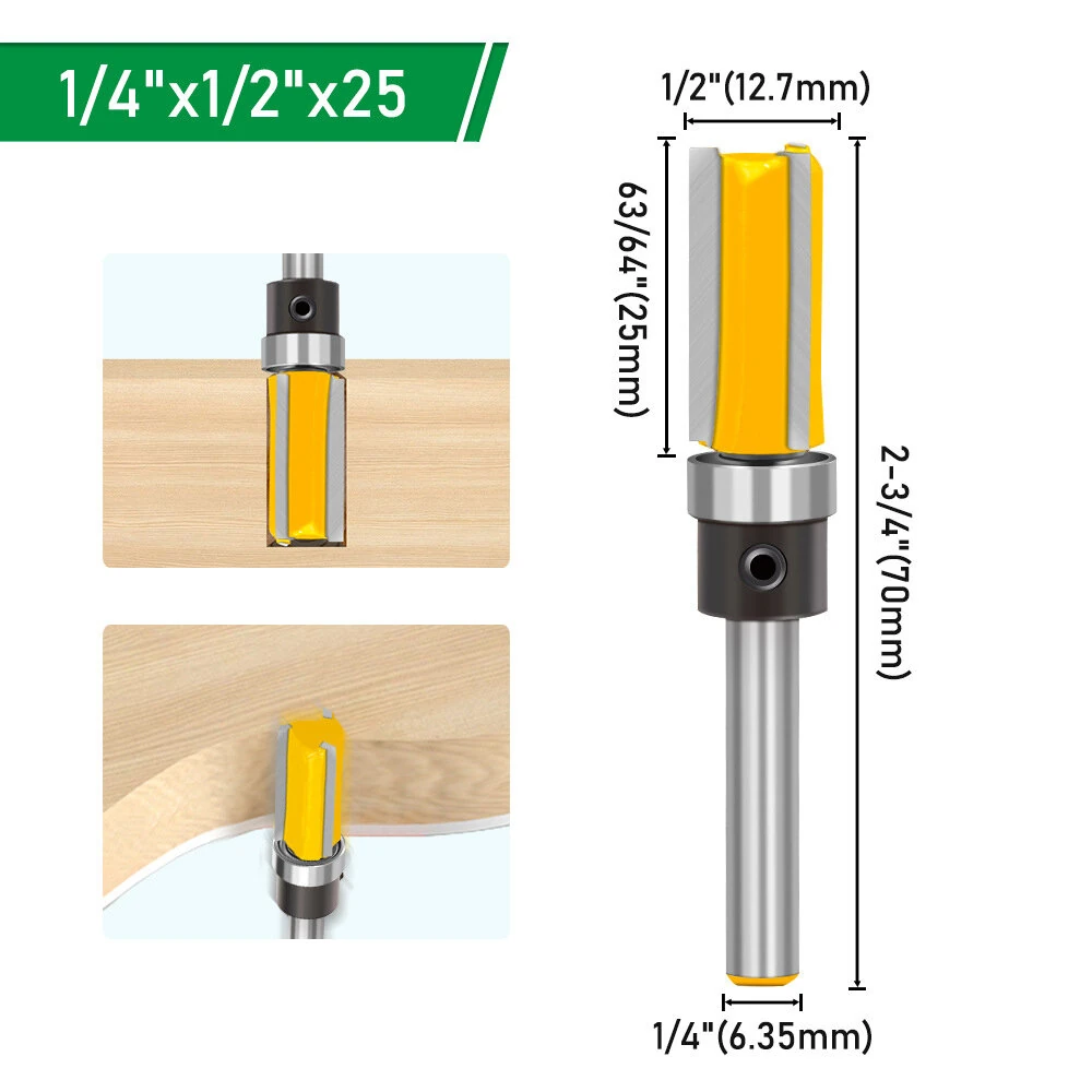 3 Flute 1/4 Shank Tungsten Carbide Router Bit | 12.7mm Diameter 25mm Length - Image 3