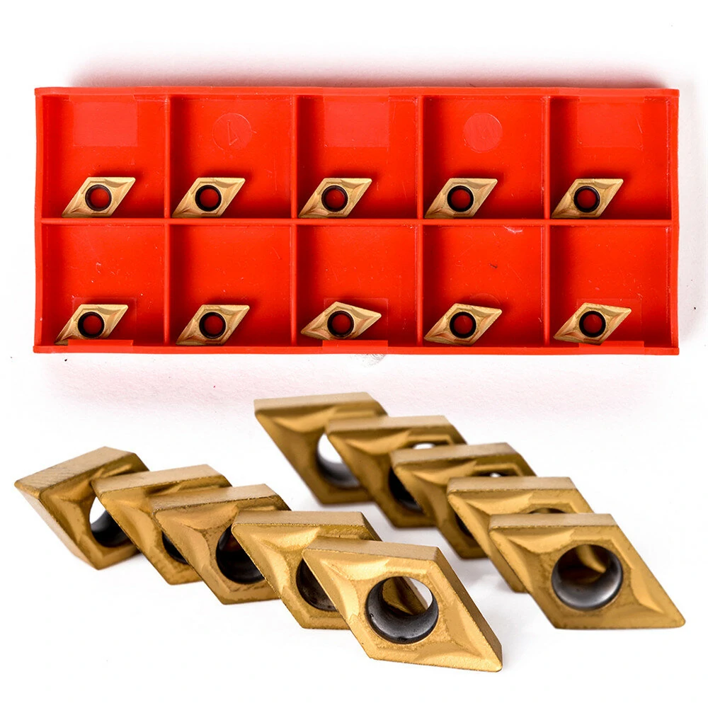 DCMT070204 Carbide Inserts - 10pcs with 4pcs 12mm Lathe Boring Bar Holder - Image 4