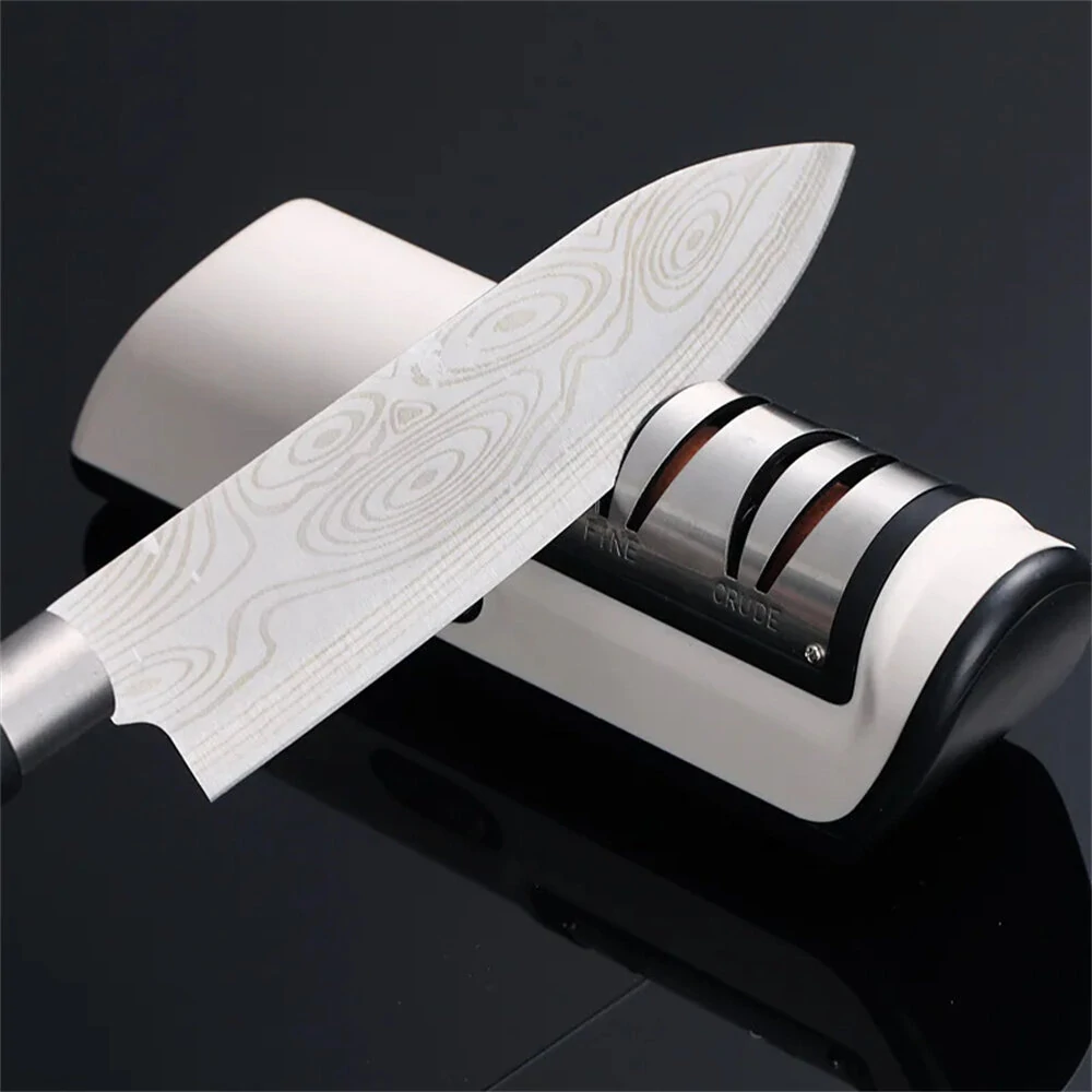 2-Stage Electric Knife Scissors Sharpener | Built-in 2000mAh Battery | Professional Kitchen Tool - Image 2