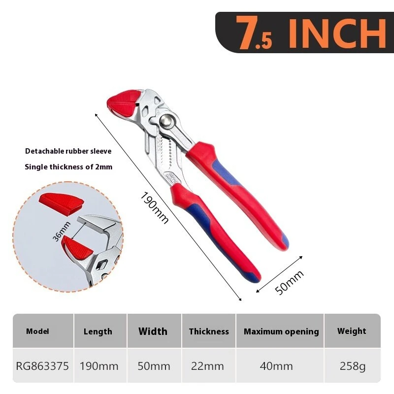 Quick Adjust Water Pump Pliers - 7.5 & 10 Inch Set with Anti-Slip Handles - Image 2