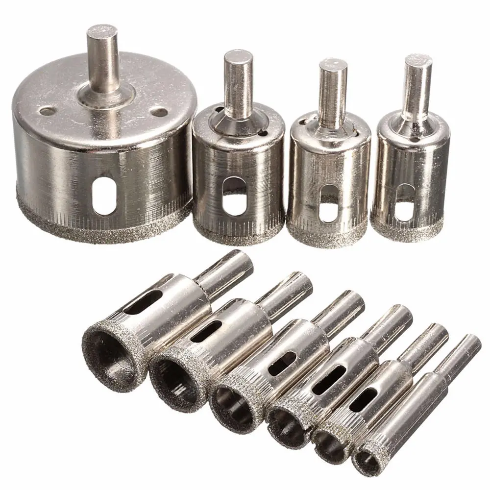 10pcs 8-50mm Diamond Drill Bits Set for Glass Marble Granite Hole Saw Cutter - Image 4