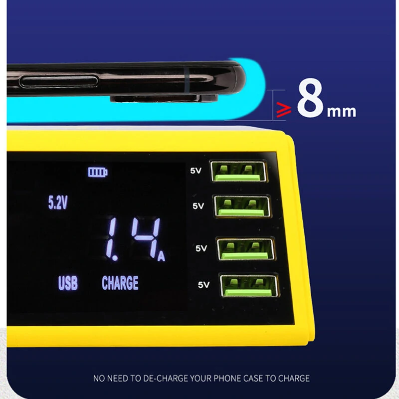 MECHANIC QC 3.0 8 Port USB Charging Dock | 10W Wireless Fast Charger for iPhone - Image 5