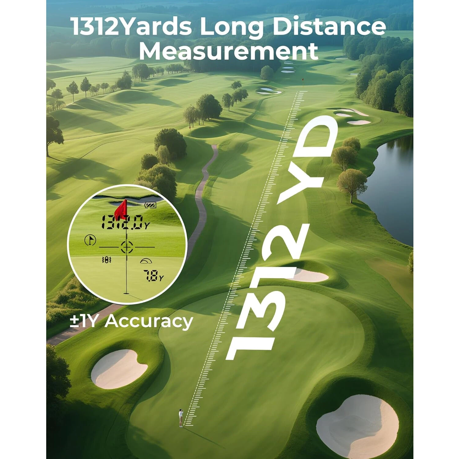 CIGMAN Golf Rangefinder with Slope - 1312 Yards | 6X Magnification & Flag Lock - Image 3